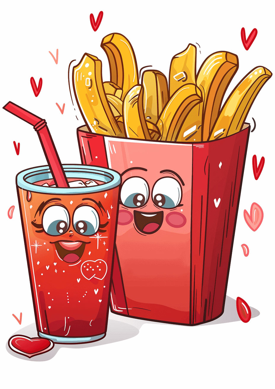 Fries and Soda Delightful Pair